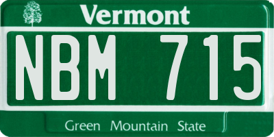 VT license plate NBM715