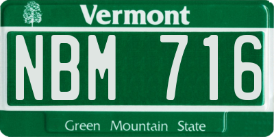 VT license plate NBM716