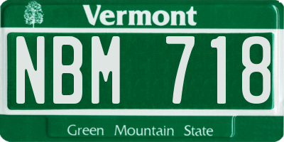 VT license plate NBM718