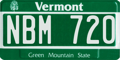VT license plate NBM720