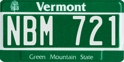 VT license plate NBM721