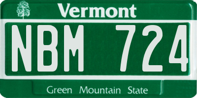 VT license plate NBM724