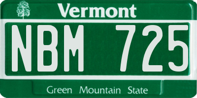 VT license plate NBM725