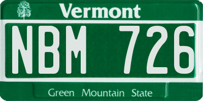 VT license plate NBM726