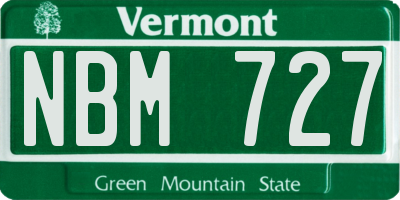 VT license plate NBM727