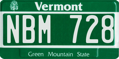 VT license plate NBM728