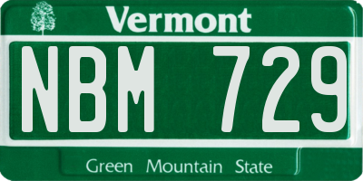 VT license plate NBM729