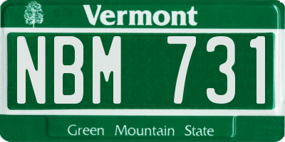 VT license plate NBM731