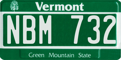 VT license plate NBM732