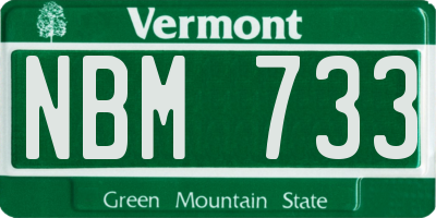 VT license plate NBM733