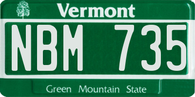 VT license plate NBM735