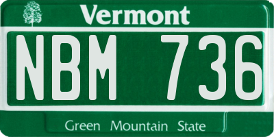 VT license plate NBM736
