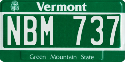 VT license plate NBM737