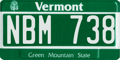 VT license plate NBM738