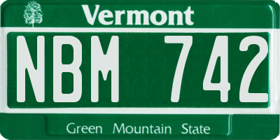 VT license plate NBM742