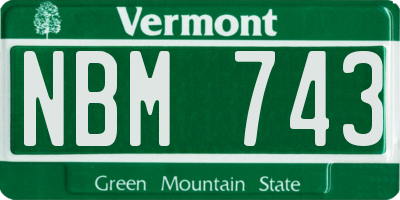 VT license plate NBM743
