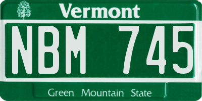 VT license plate NBM745