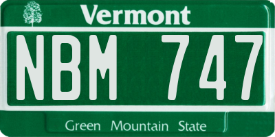 VT license plate NBM747