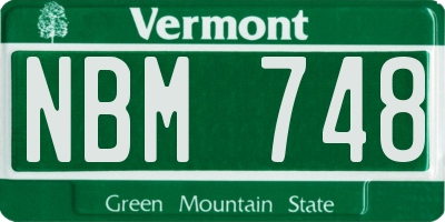 VT license plate NBM748