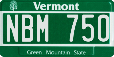 VT license plate NBM750