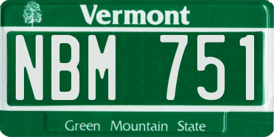 VT license plate NBM751