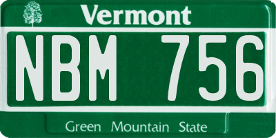 VT license plate NBM756
