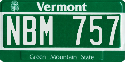 VT license plate NBM757