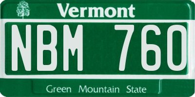 VT license plate NBM760