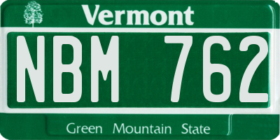 VT license plate NBM762
