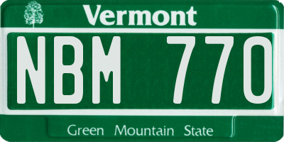 VT license plate NBM770