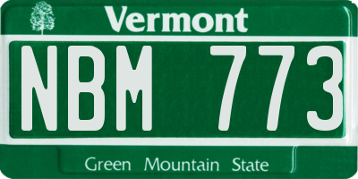VT license plate NBM773