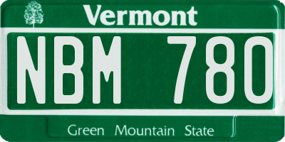 VT license plate NBM780