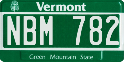 VT license plate NBM782
