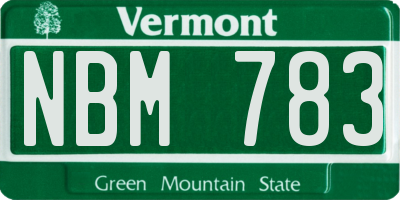 VT license plate NBM783