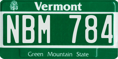 VT license plate NBM784