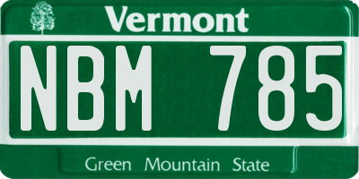 VT license plate NBM785