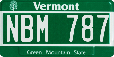 VT license plate NBM787