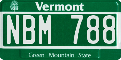VT license plate NBM788
