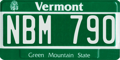 VT license plate NBM790