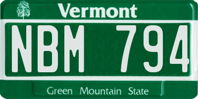 VT license plate NBM794