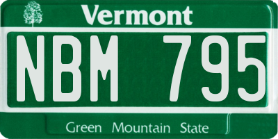 VT license plate NBM795