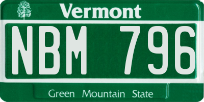 VT license plate NBM796