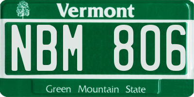 VT license plate NBM806
