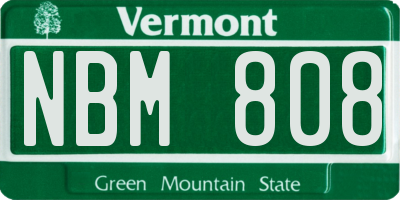 VT license plate NBM808