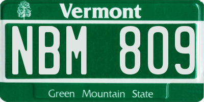 VT license plate NBM809