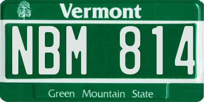 VT license plate NBM814