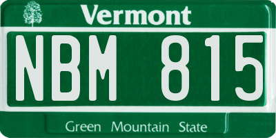 VT license plate NBM815