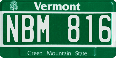 VT license plate NBM816