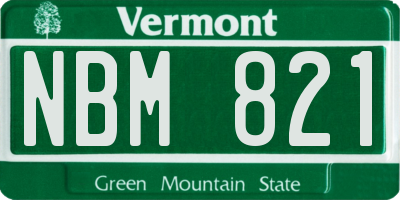 VT license plate NBM821
