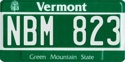 VT license plate NBM823